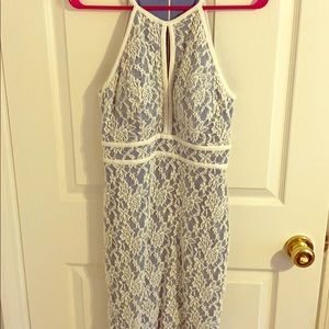INC Baby blue and white lace dress
